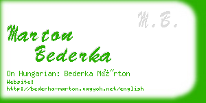 marton bederka business card